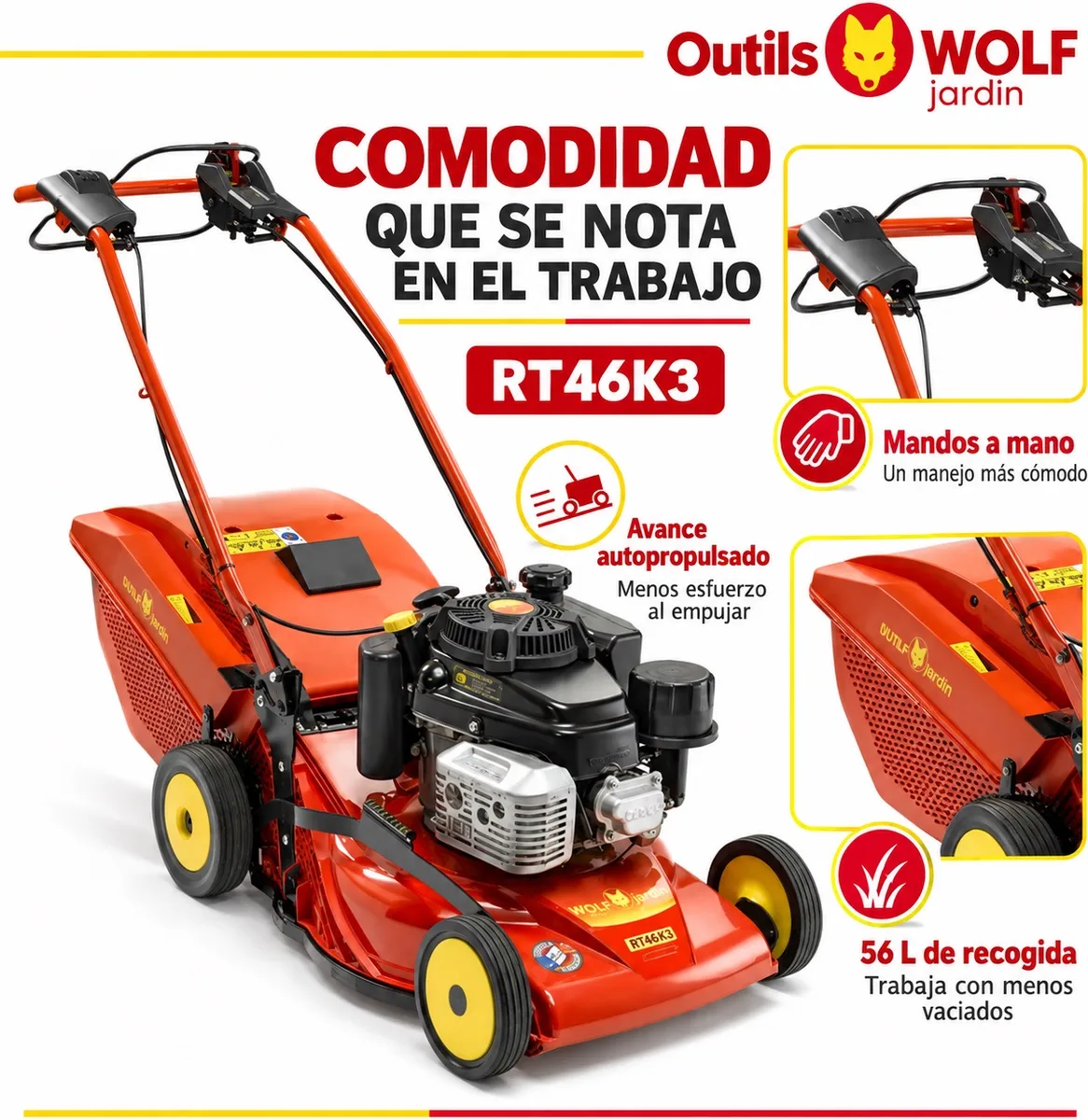 Cortacesped Outils Wolf RT46K3 — foto 6