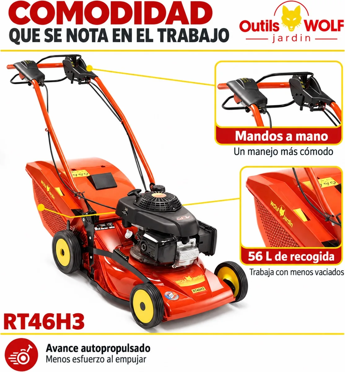 Cortacesped Outils Wolf RT46H3 — foto 6