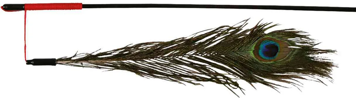 Varita de Juego con Pluma Pavo Real 47 cm