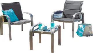 Conjunto para Jardín Elyn Antracita 2 Sillones + Mesa
