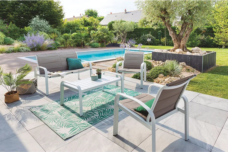 Conjunto Jardin Elyn Blanco 2 Sillones + Sofa + Mesa — foto 2