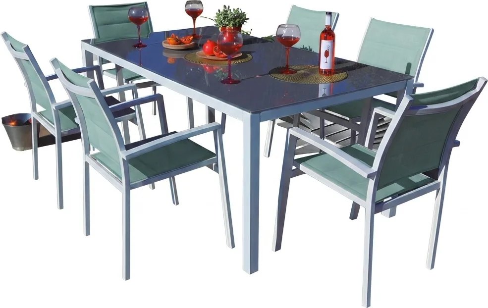 Conjunto Mesa Jardin Maldivas con 6 Sillas — foto principal