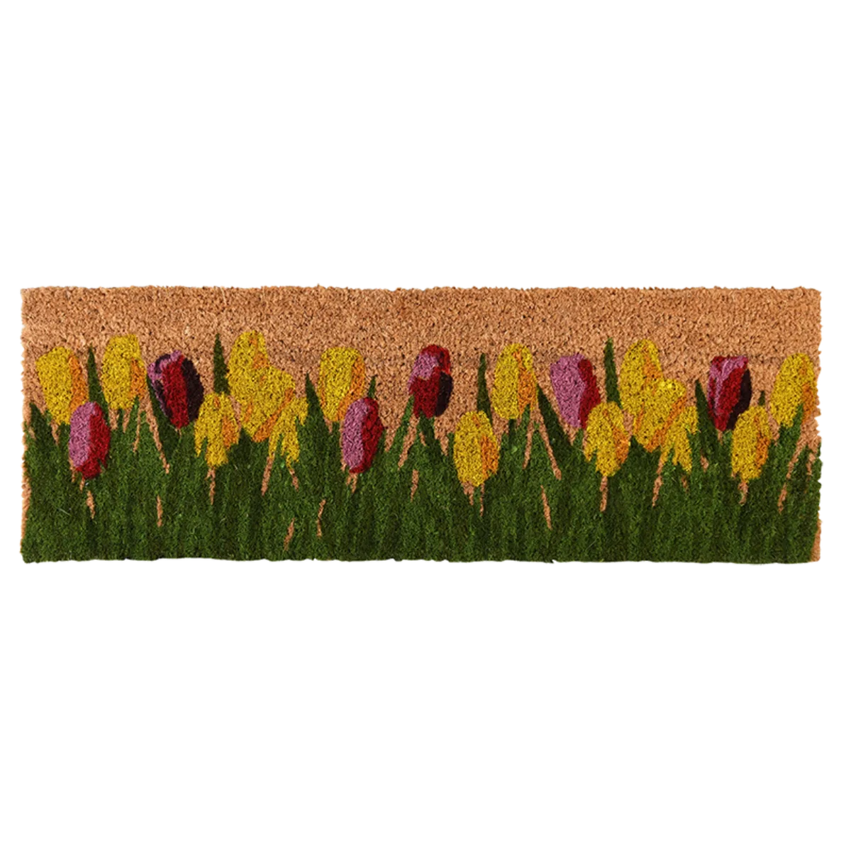 Felpudo Fibra de Coco Tulipanes