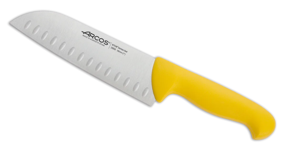 Cuchillo Santoku Amarillo Arcos 18 cm