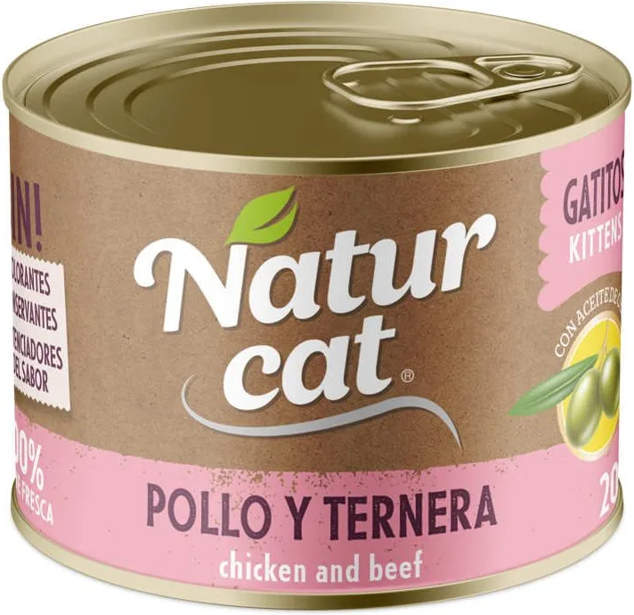 Naturcat Pollo y Ternera Kitten 200 gr