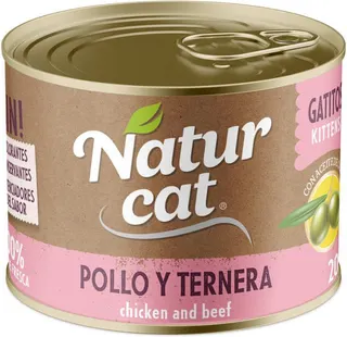 Naturcat Pollo y Ternera Kitten 200 gr