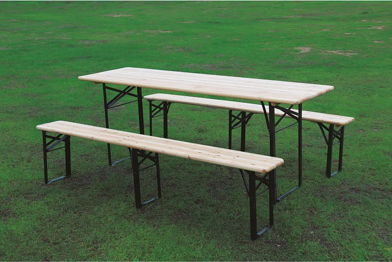 Conjunto 2 Bancos + Mesa de Madera/Acero — foto 2