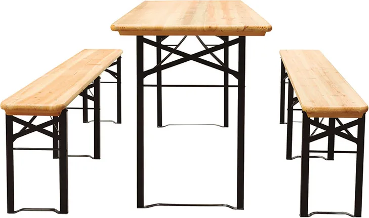 Conjunto 2 Bancos + Mesa de Madera/Acero — foto 4