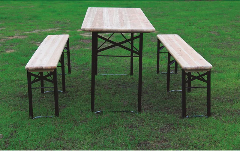 Conjunto 2 Bancos + Mesa de Madera/Acero — foto 3