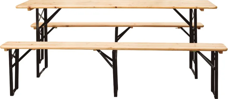 Conjunto 2 Bancos + Mesa de Madera/Acero — foto 5