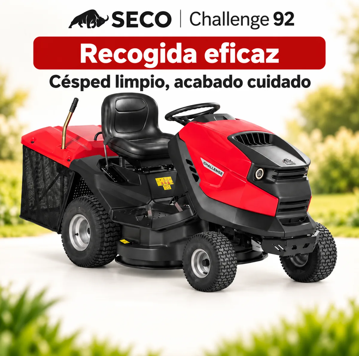 Tractor cortacésped SECO Challenge AJVI 92 cm · recogedor 300 L — foto 8