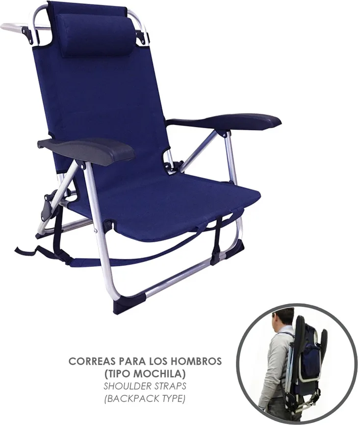 Silla de Playa Mochila con Bolso Isotermico — foto 2