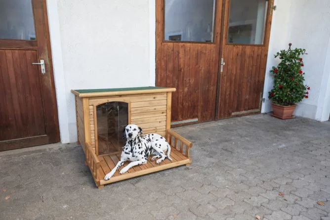 Caseta de Perro con Terraza 113x127x83 cm — foto 4