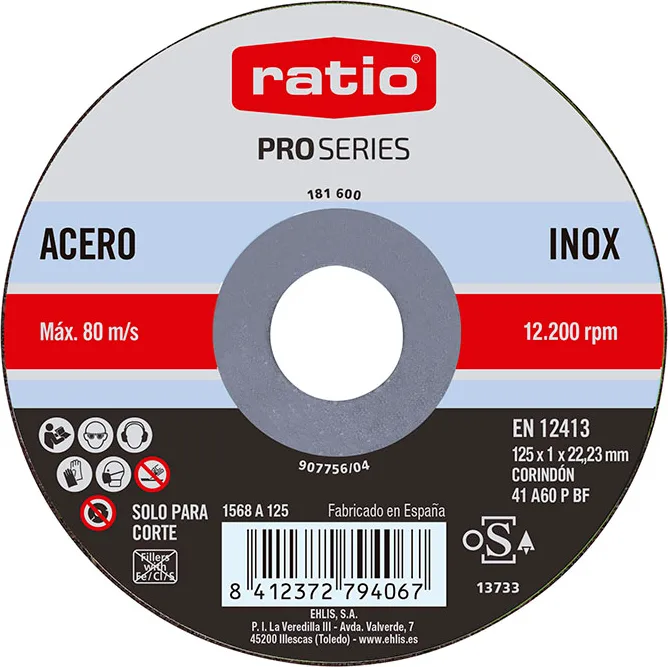 Disco Corte Inox/Metal 125x1