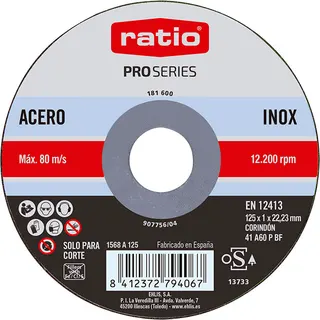 Disco Corte Inox/Metal 125x1