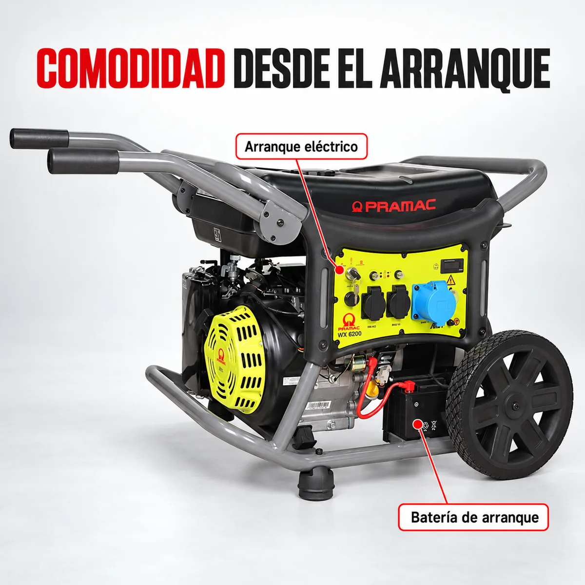 Generador de gasolina Pramac WX 6200 ES · 5.300 W · arranque eléctrico · CONN — foto 6