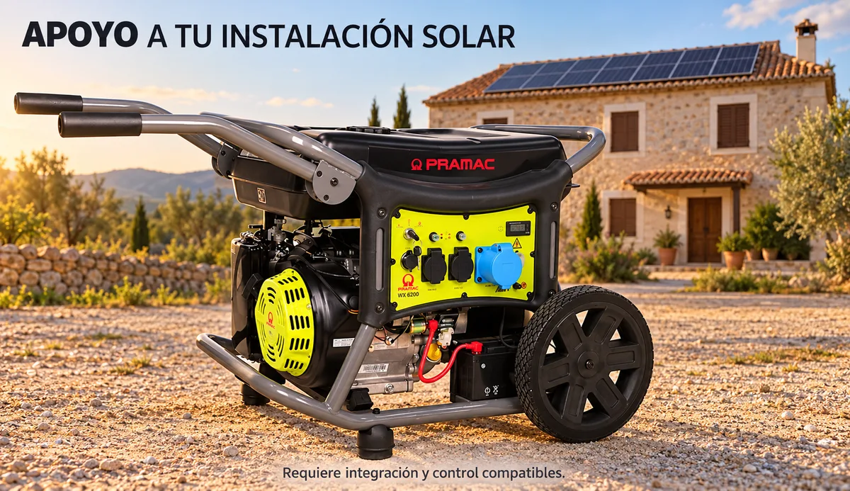 Generador de gasolina Pramac WX 6200 ES · 5.300 W · arranque eléctrico · CONN — foto 4