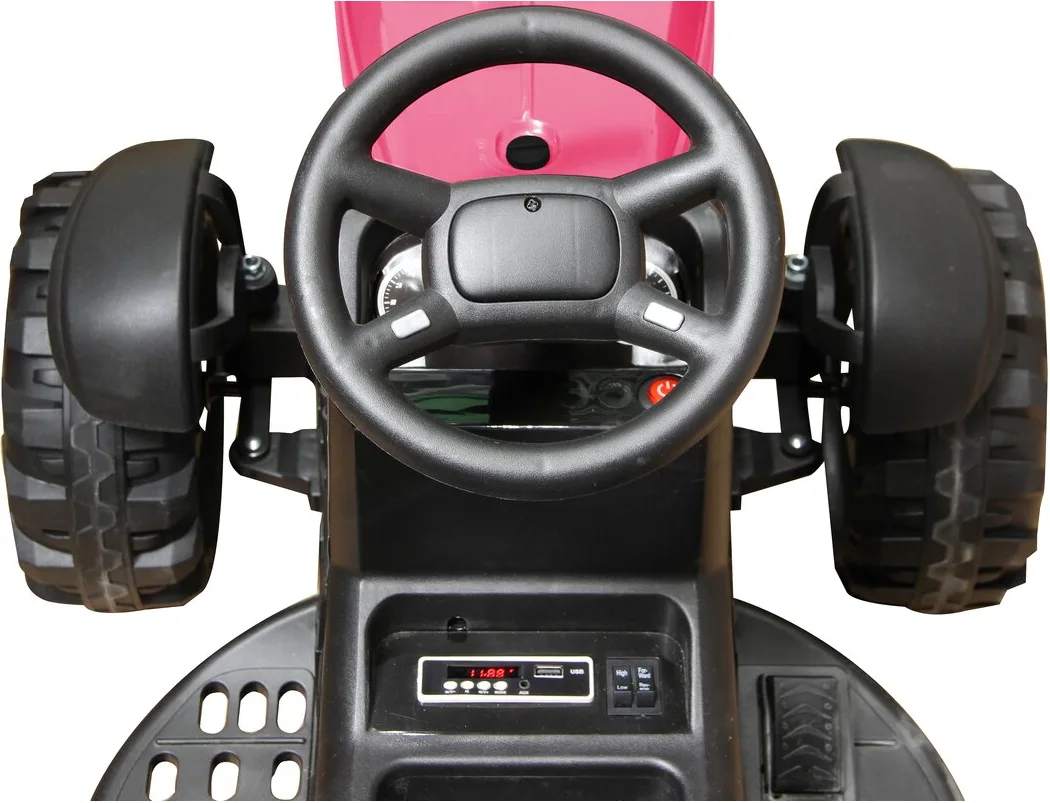 Tractor electrico infatil Ride-on Tractor Super Load con remolque rosa12V — foto 9