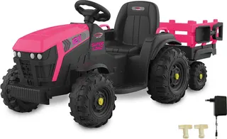 Tractor electrico infatil Ride-on Tractor Super Load con remolque rosa12V