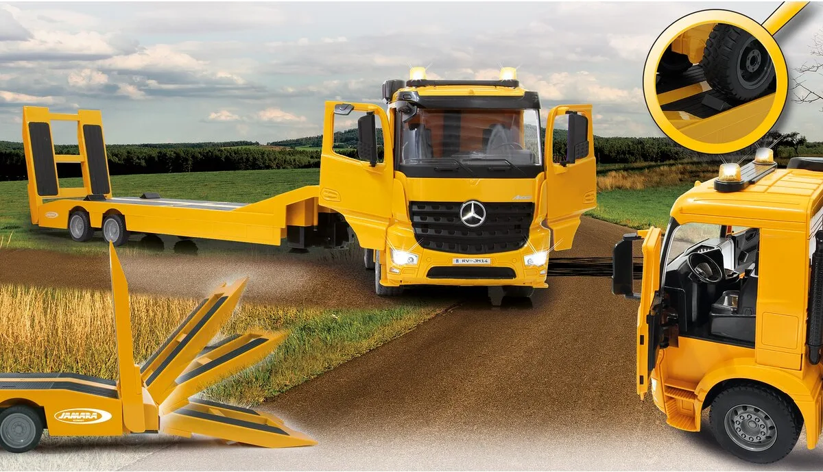 Camion Remolque Teledirigido de Plataforma Mercedes-Benz Arocs 1:20 2,4GHz — foto 4