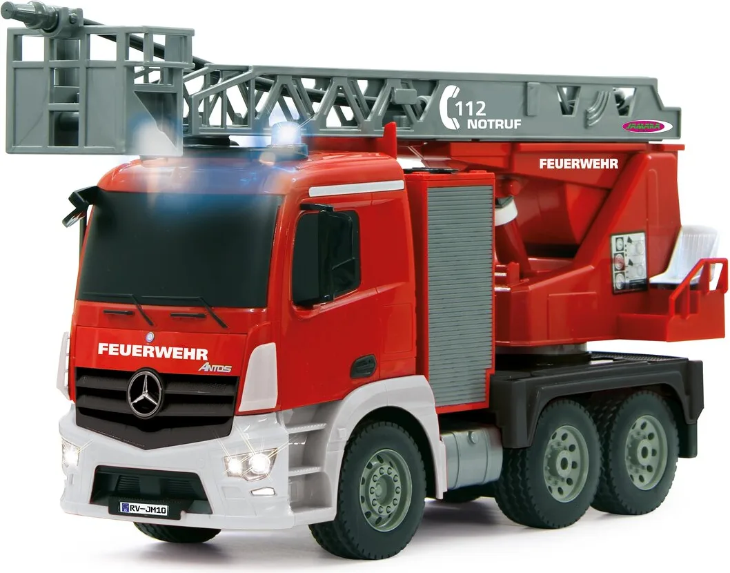 Camion Bomberos Radio Control Mercedes-Benz Antos con Rociador Agua Escalera 1:20 2,4GHz — foto 6
