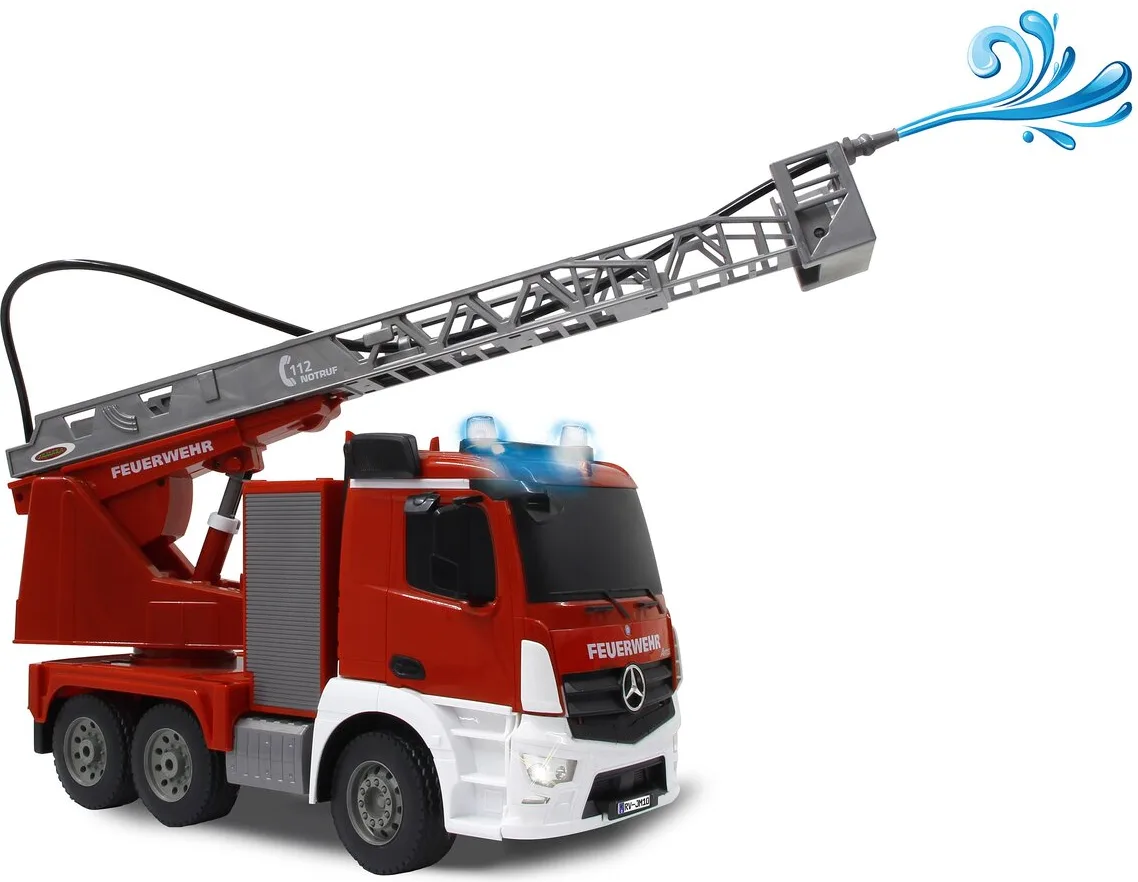 Camion Bomberos Radio Control Mercedes-Benz Antos con Rociador Agua Escalera 1:20 2,4GHz — foto 7