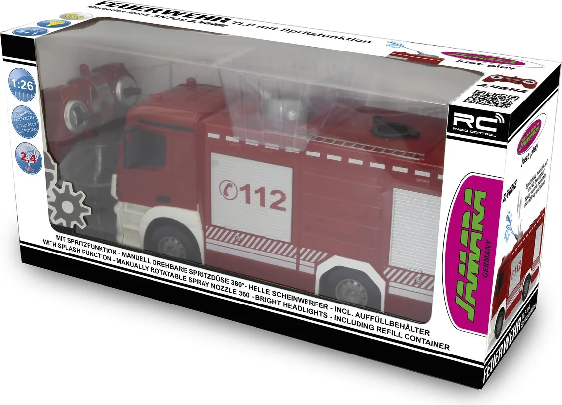 Camion Bomberos Radio Control Bomberos TLF con Función de Rociado Mercedes-Benz Antos 1:26 2,4GHz — foto 2