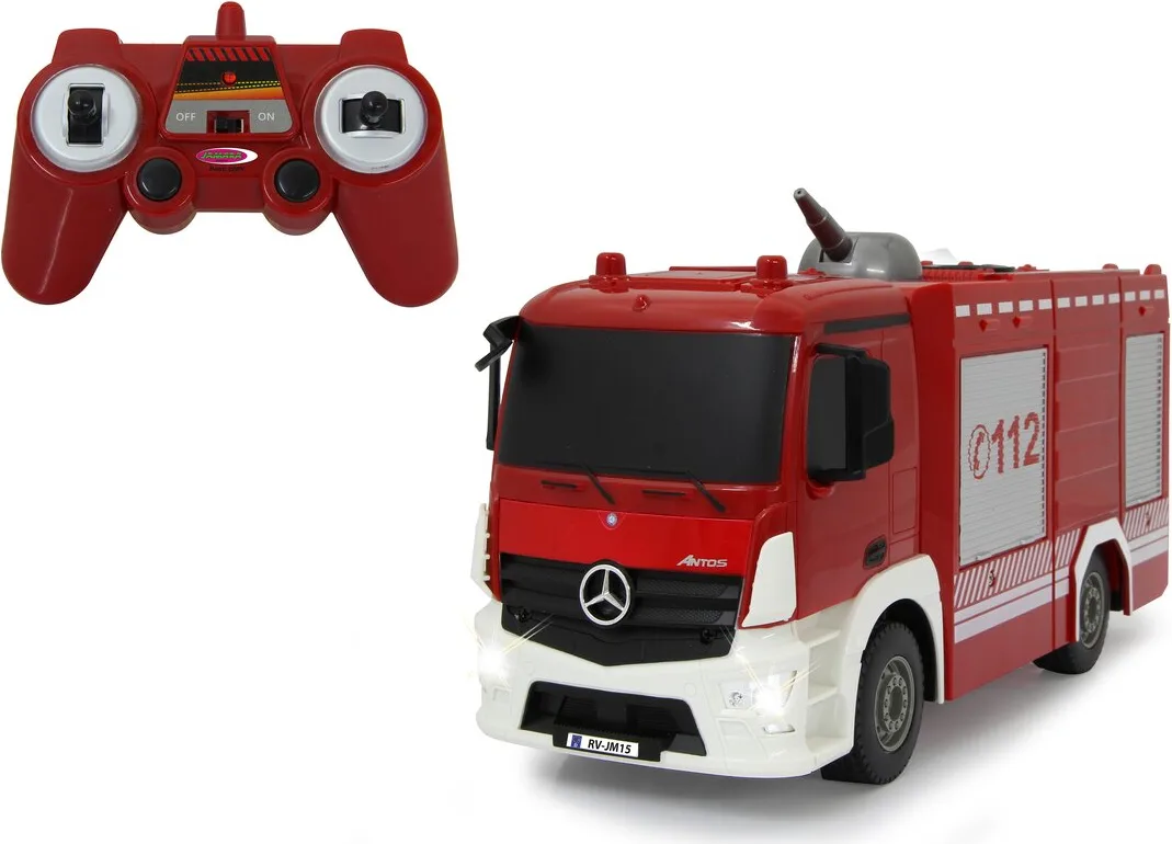 Camion Bomberos Radio Control Bomberos TLF con Función de Rociado Mercedes-Benz Antos 1:26 2,4GHz