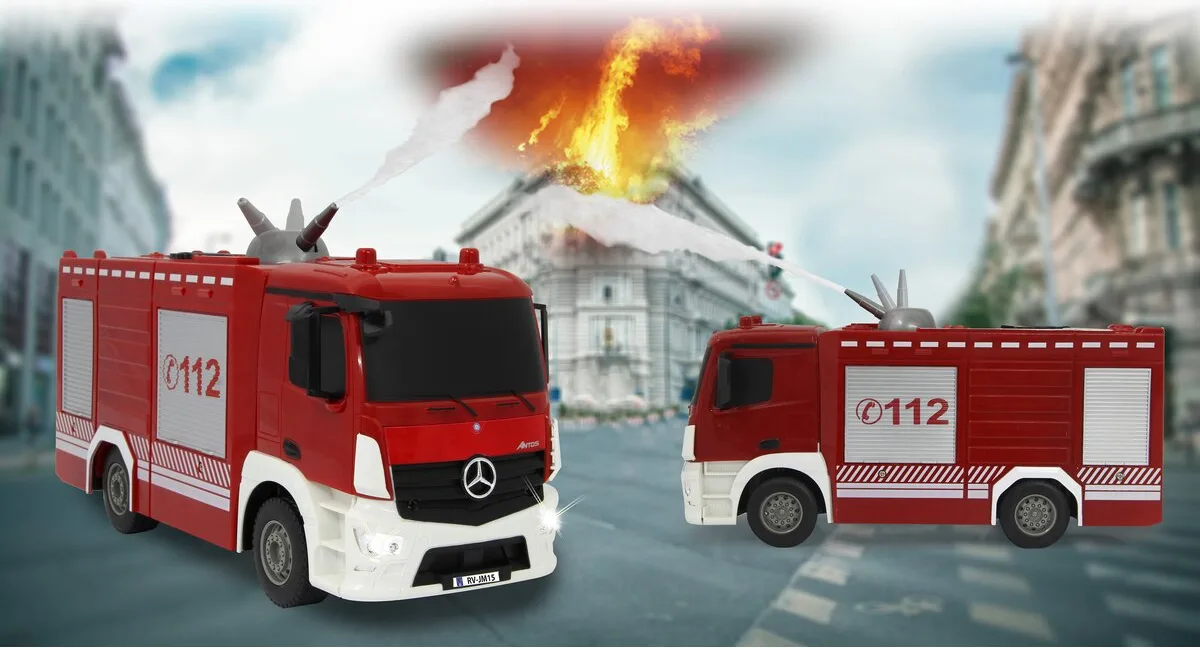 Camion Bomberos Radio Control Bomberos TLF con Función de Rociado Mercedes-Benz Antos 1:26 2,4GHz — foto 8