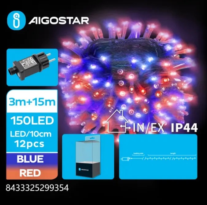 Luces Led Navidad Roja y Azul Max 3.6W 15 Mt — foto 3
