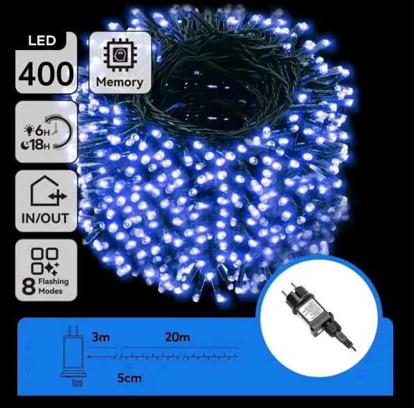 Tira de Luces Led de Navidad Luz Azul 400 Led 20 Mt — foto 3