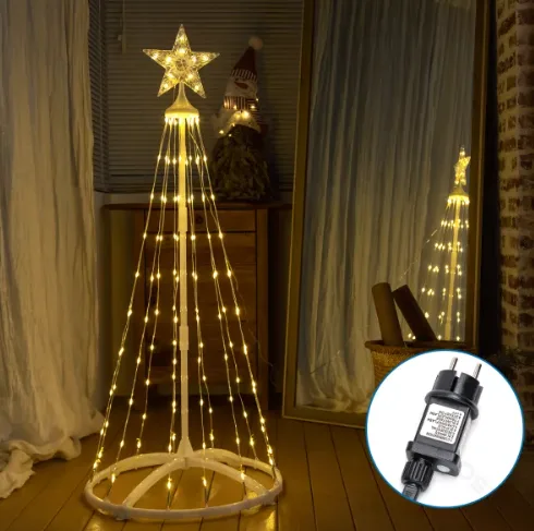 Arbol Navidad Diseño Cono con Luces Led -Luz Calida 1,5 M