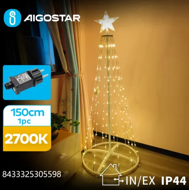 Arbol Navidad Diseño Cono con Luces Led -Luz Calida 1,5 M — foto 4