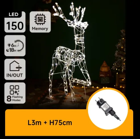 Reno Navidad Luces Led Luz Calida 75 cm — foto 3