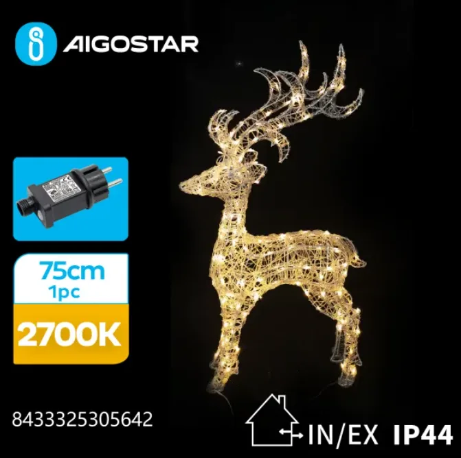 Reno Navidad Luces Led Luz Calida 75 cm — foto 2