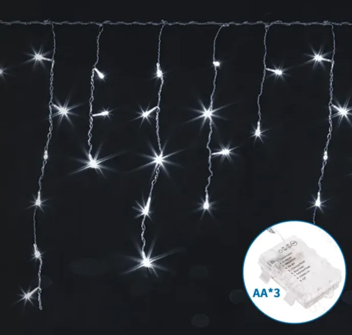 Tiras de Luces Led Navidad Luz Blanca con Pila 15x0,6 mt — foto 5