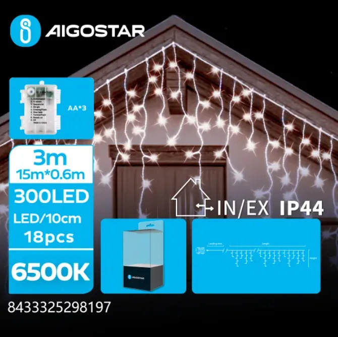 Tiras de Luces Led Navidad Luz Blanca con Pila 15x0,6 mt — foto 6