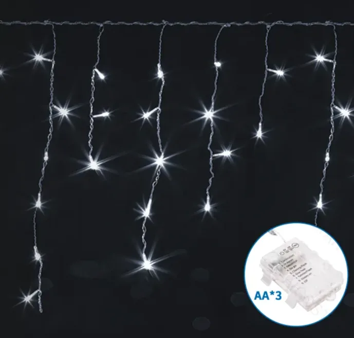 Tiras de Luces Led Navidad Luz Blanca con Pila 15x0,6 mt — foto 9