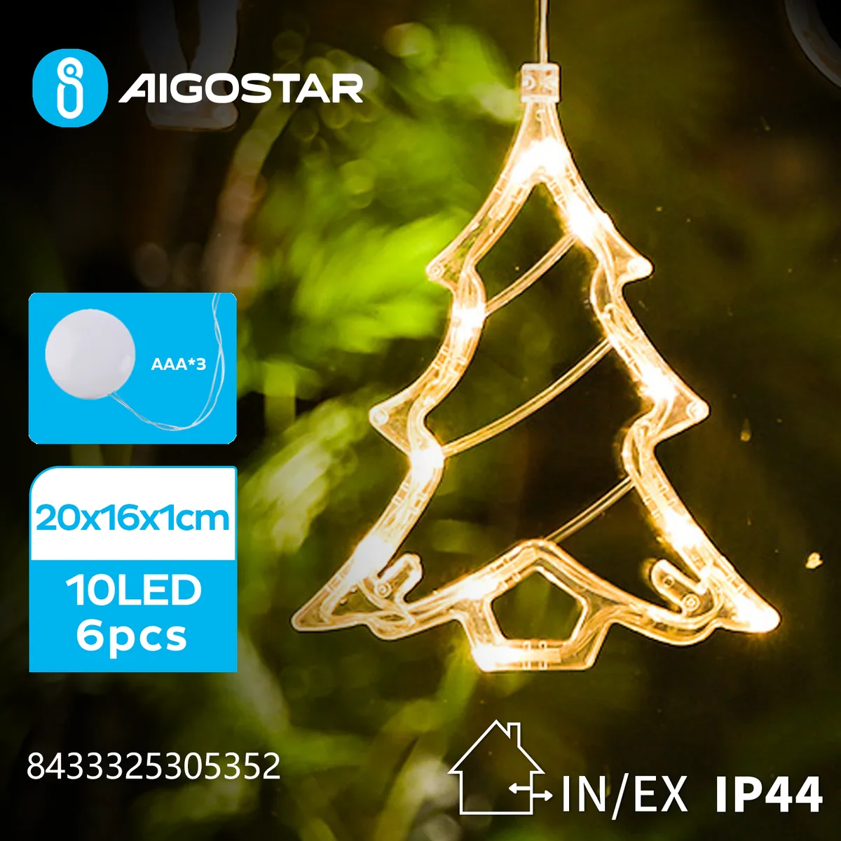 Adorno Navidad Figura Arbol con Pilas y Ventosa — foto 2