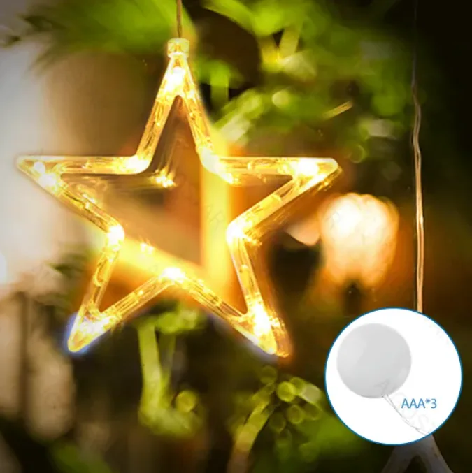 Adorno Navidad Figura Estrella con Pilas y Ventosa — foto 2