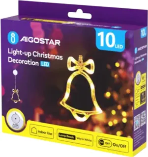 Adorno Navidad Figura Campana con Pilas y Ventosa