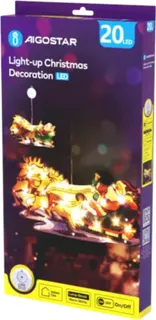 Adorno Navidad Figura Trineo Papa Noel con Luz a Pilas con Ventosa