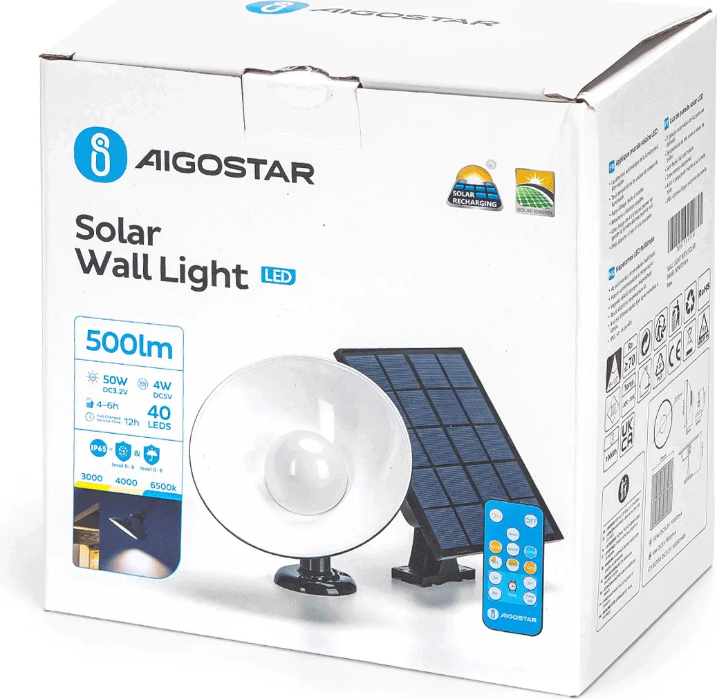 Luz pared solar dowlight Aigostar 50w IP65 — foto 3