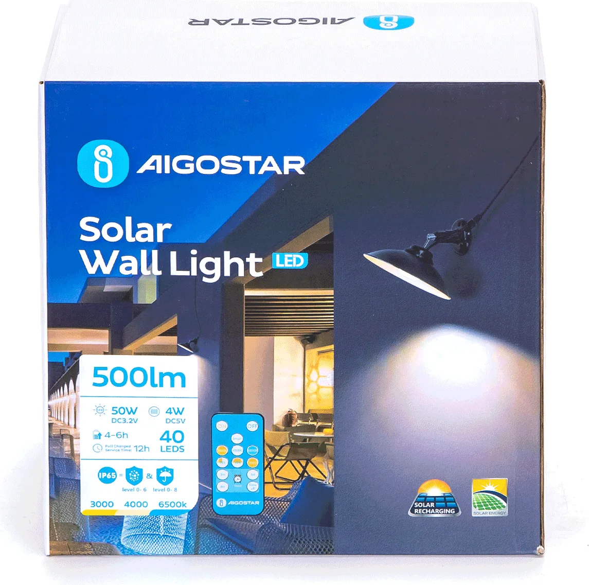 Luz pared solar dowlight Aigostar 50w IP65 — foto 4