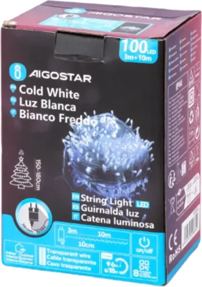 Tira Luces Led Navidad Luz Blanca 3.6W 10 Mt — foto 2