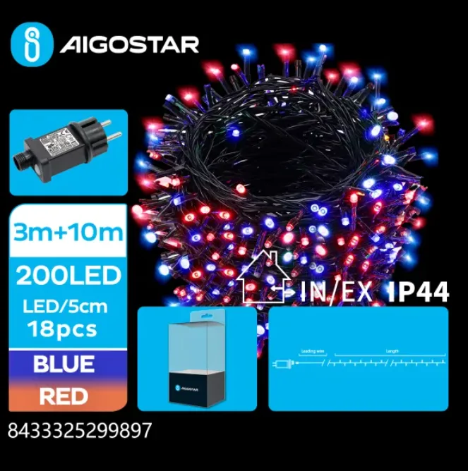 Tira Luces Led Navidad Luz Azul y Roja 3.6W 10 Metros — foto 6