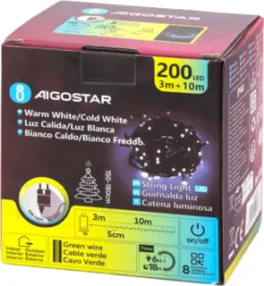 Tira de Luces Led de Navidad Luces Amarilla y Blanca 3.6W 10 Mt