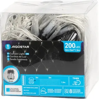 Cortina Luces Led Navidad Luz Fria 3m x1,5mt