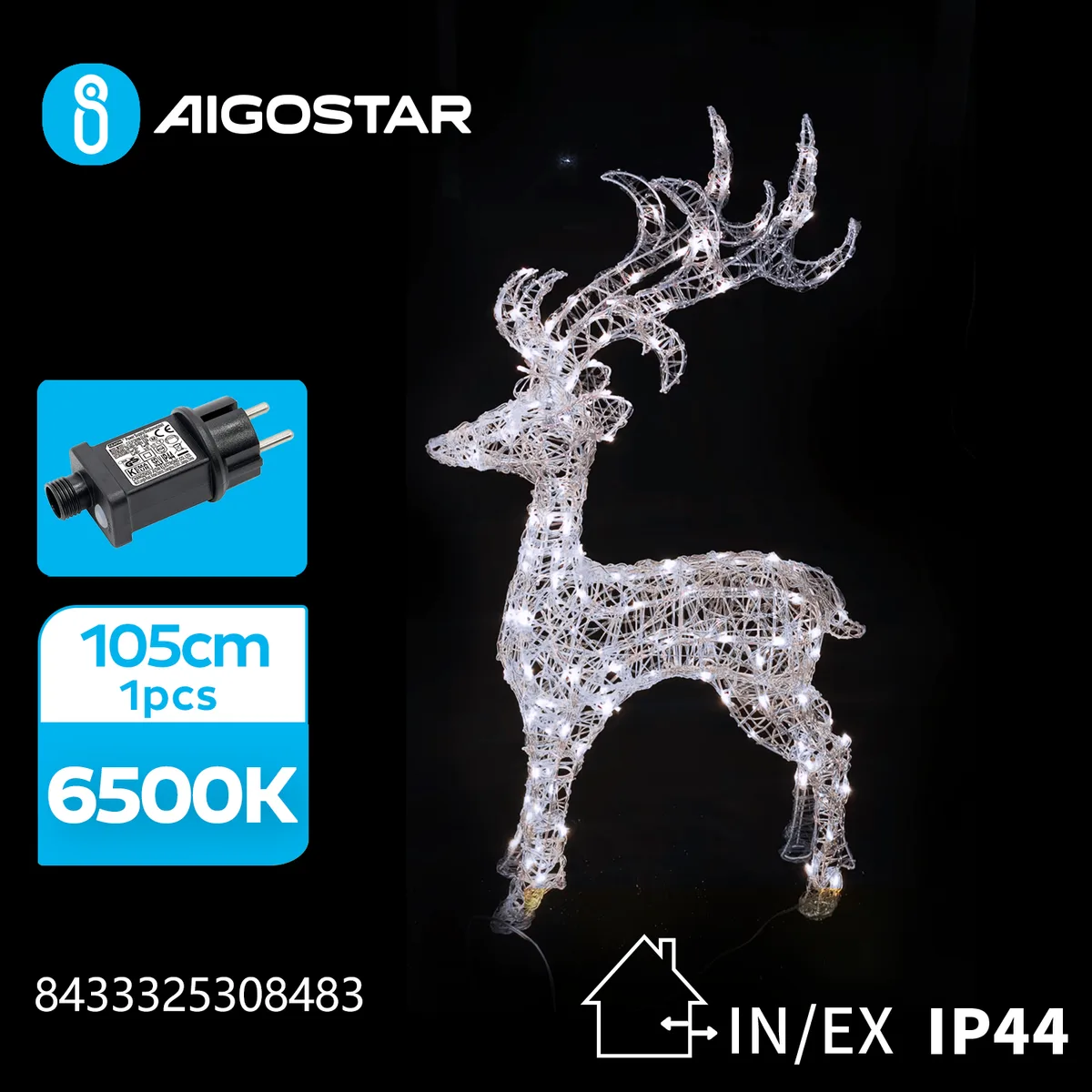 Reno Navidad Luces Led 100 cm Luz Blanca — foto 2
