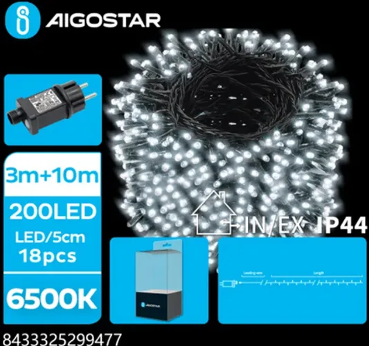 Tira de Luces Led de Navidad Luz Blanca 3.6W 10m enchufe — foto 2